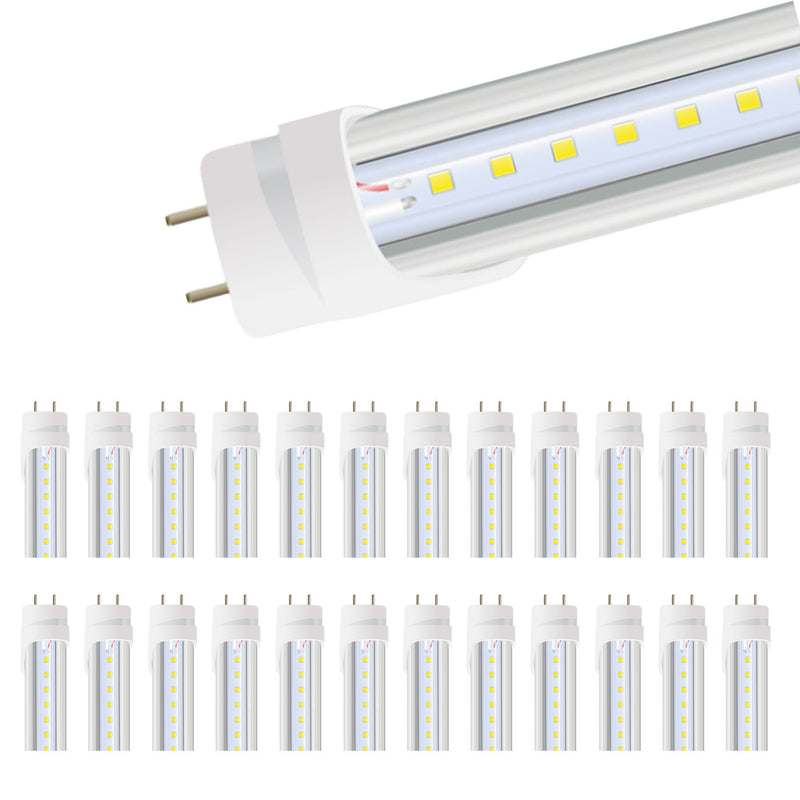 2ft 10w LED Tube - Type A+B - Aluminum/PC - Safety Fuses - Clear (ETL)