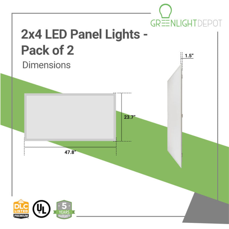 dimensions of 2x4 LED Panels by greenlight depot