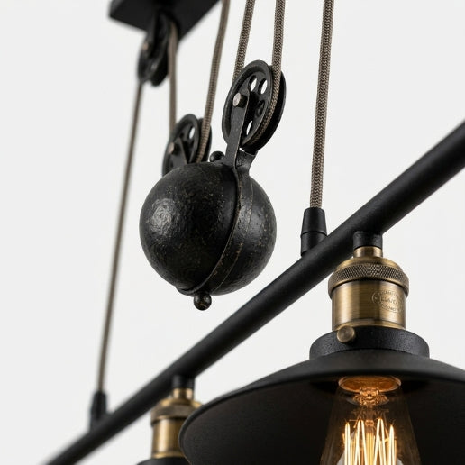 Island Pendant Light Industrial Rustic Suspension Iron 3 Light Black Kitchen Fixture