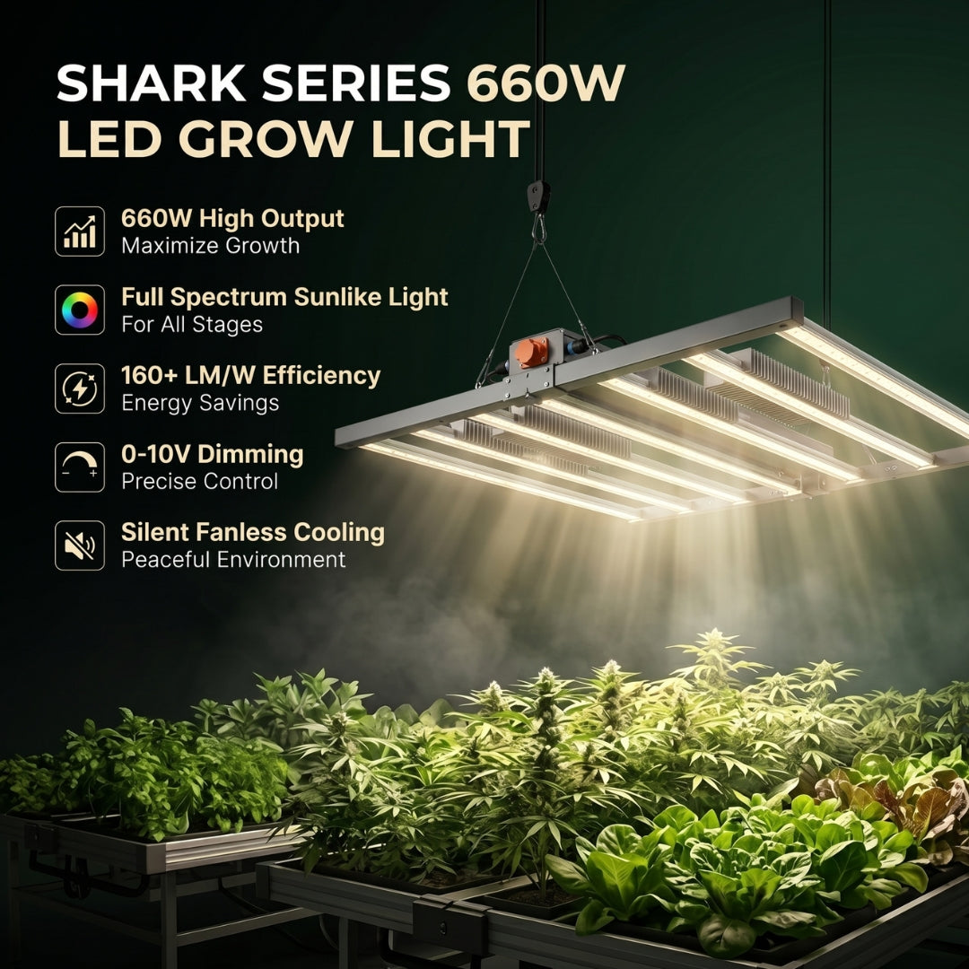 LED Grow Light 660W Shark Series | Full Spectrum Commercial Indoor Growing Light