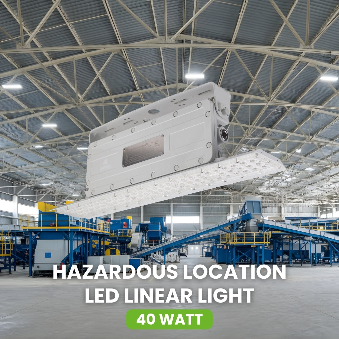 40W LED Explosion Proof Light for Class I Division 2 Hazardous Locations - S2 -  Lumens - HID Equivalent - DLC 5.1