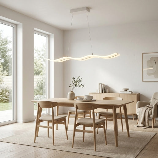 Modern Chandelier LED Light Linear Suspension Wave 40W