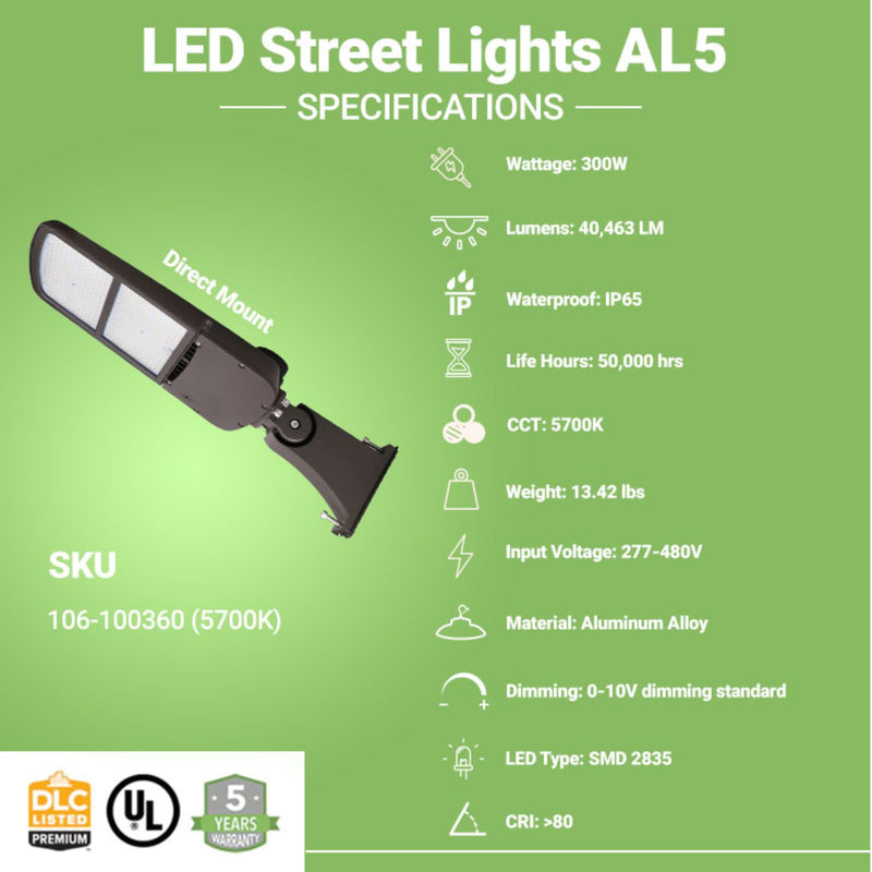 specifications of street light led
