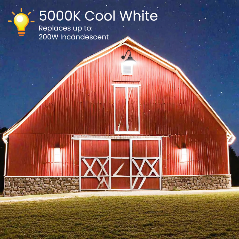 LED Gooseneck Barn Light - 35W - Swivel Head - Black