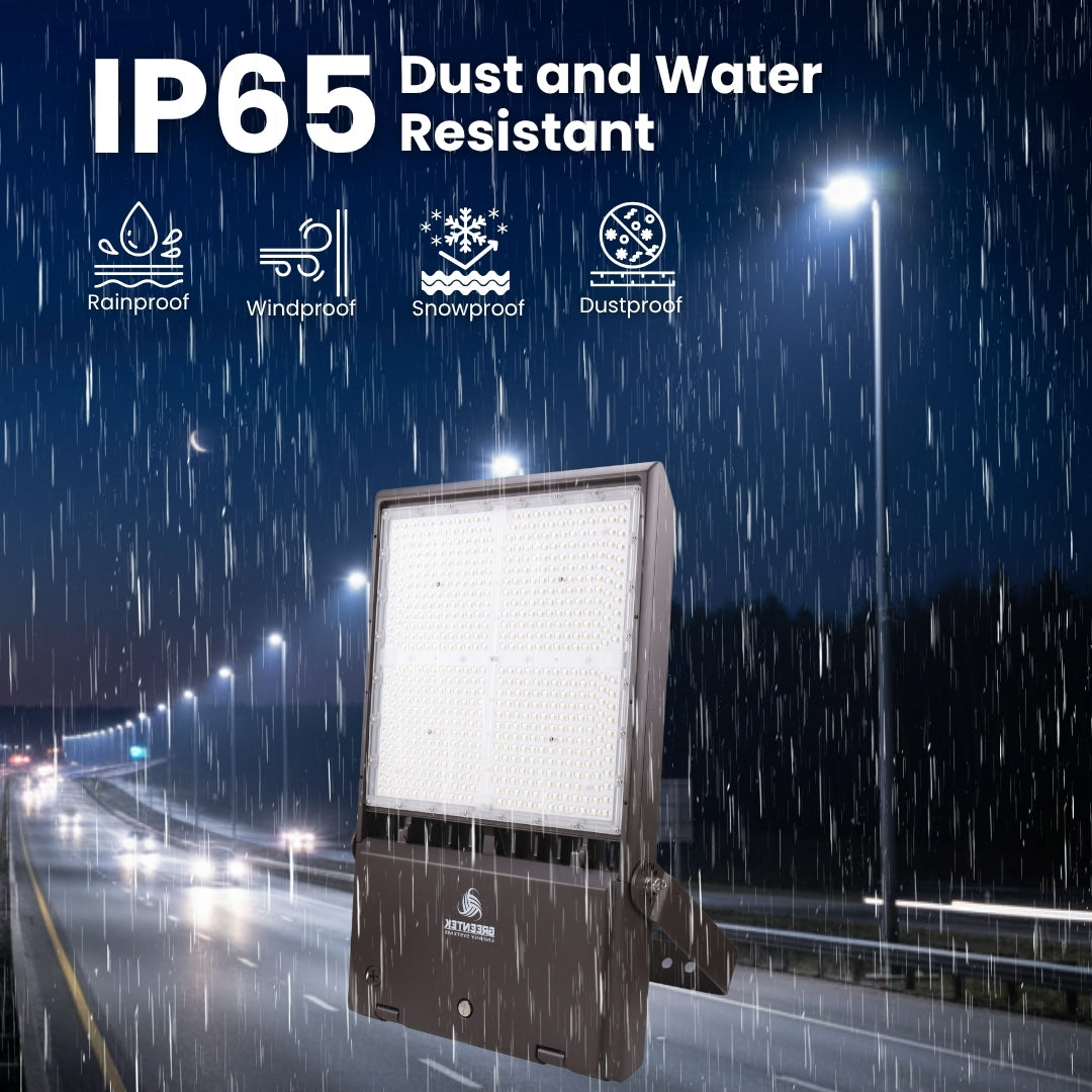 LED Flood Light - FL10 - 500W - 76000LM -  Flood Mount - Photocell Included - UL, DLC 5.1 Premium