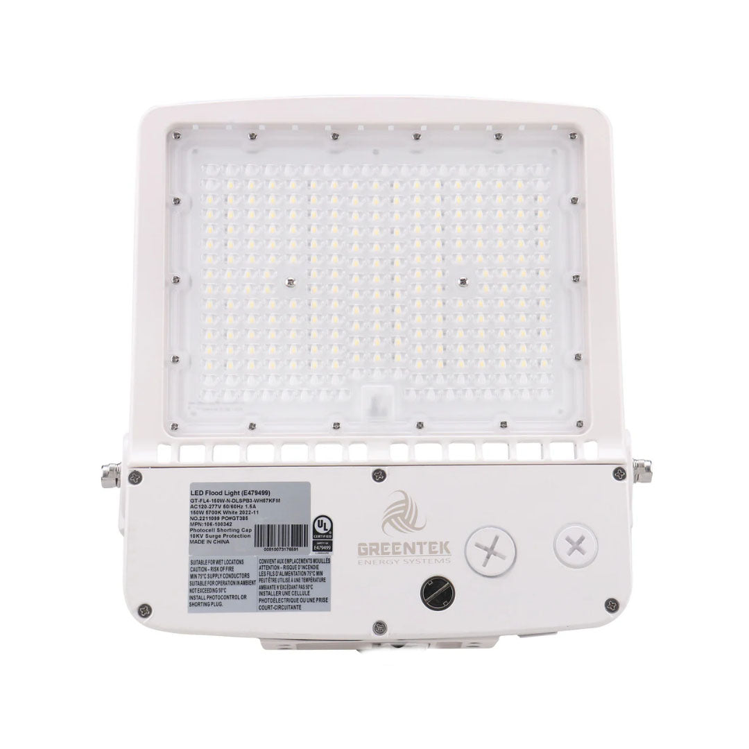 LED Flood Light - FL4 - 150W - 21750LM -  Flood Mount - White - DLC