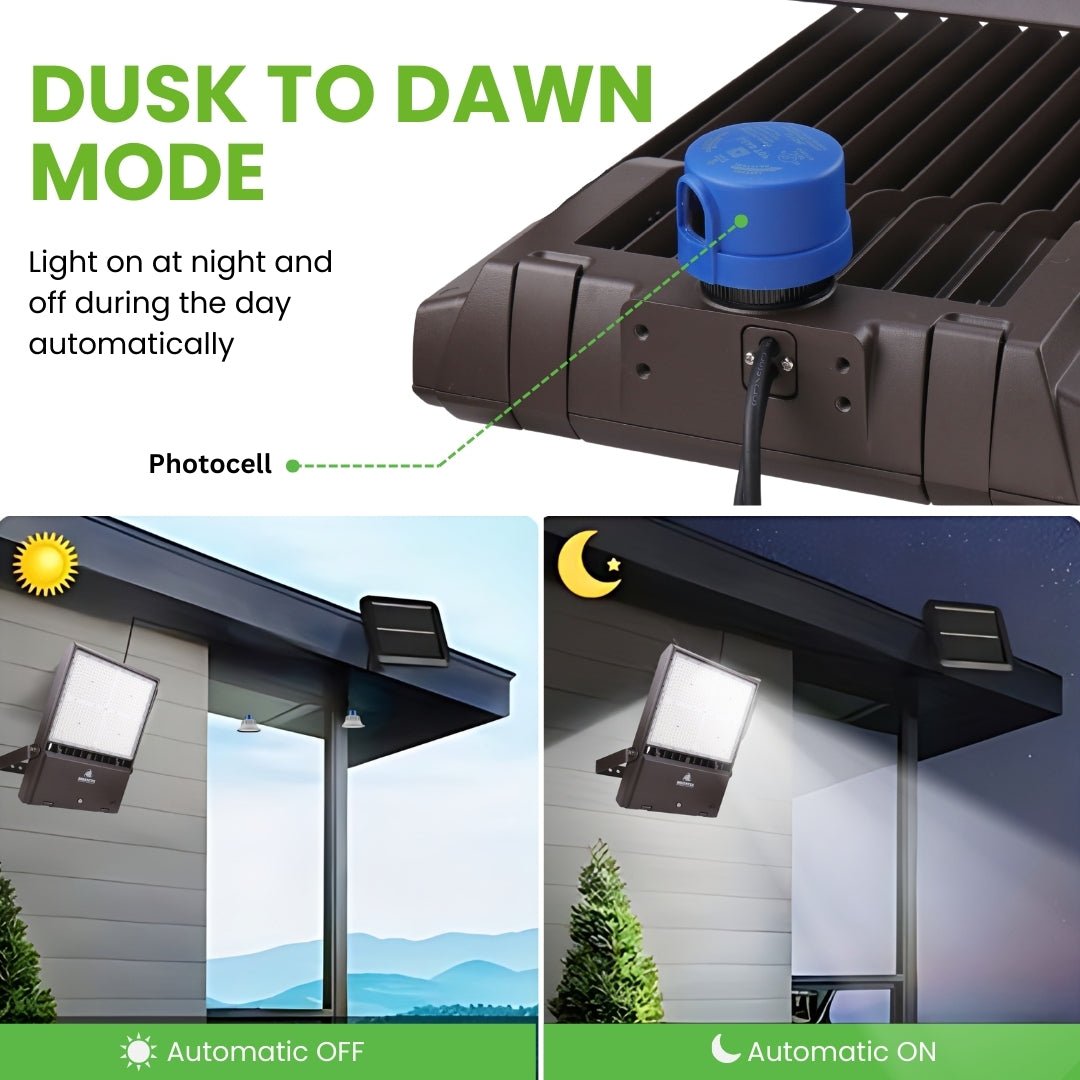 LED Flood Light - FL4 - 150W - 21000 LM -  DC Photocell - Flood Mount - DLC