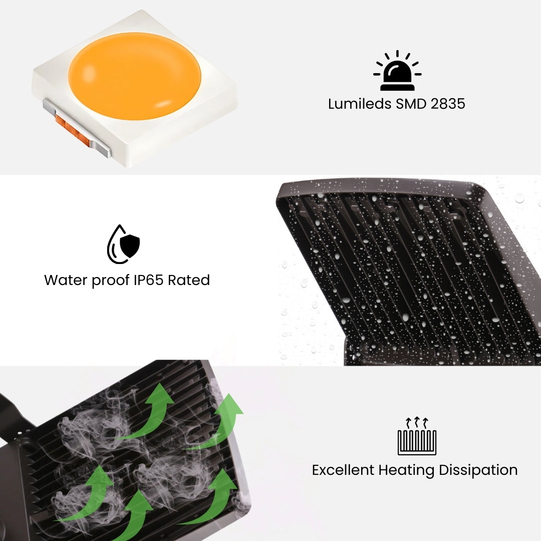 LED Flood Light – FL4 – 300W – 43500LM – Built-in DC Photocell – Flood Mount – 120-277V – DLC 5.1 Premium