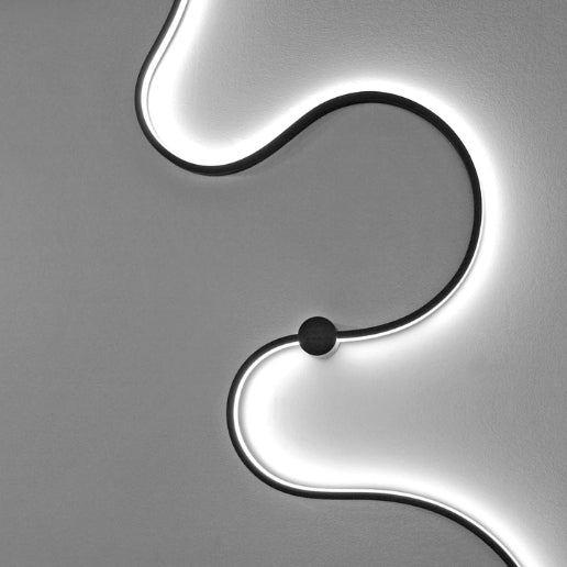 Modern LED Snake Wall Lamp 40W Black Aluminum Silicone Wall Light Fixture