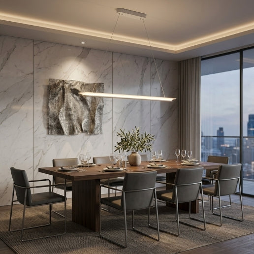 Modern LED Linear Suspension Chandelier Light 70W Acrylic Pendant Fixture