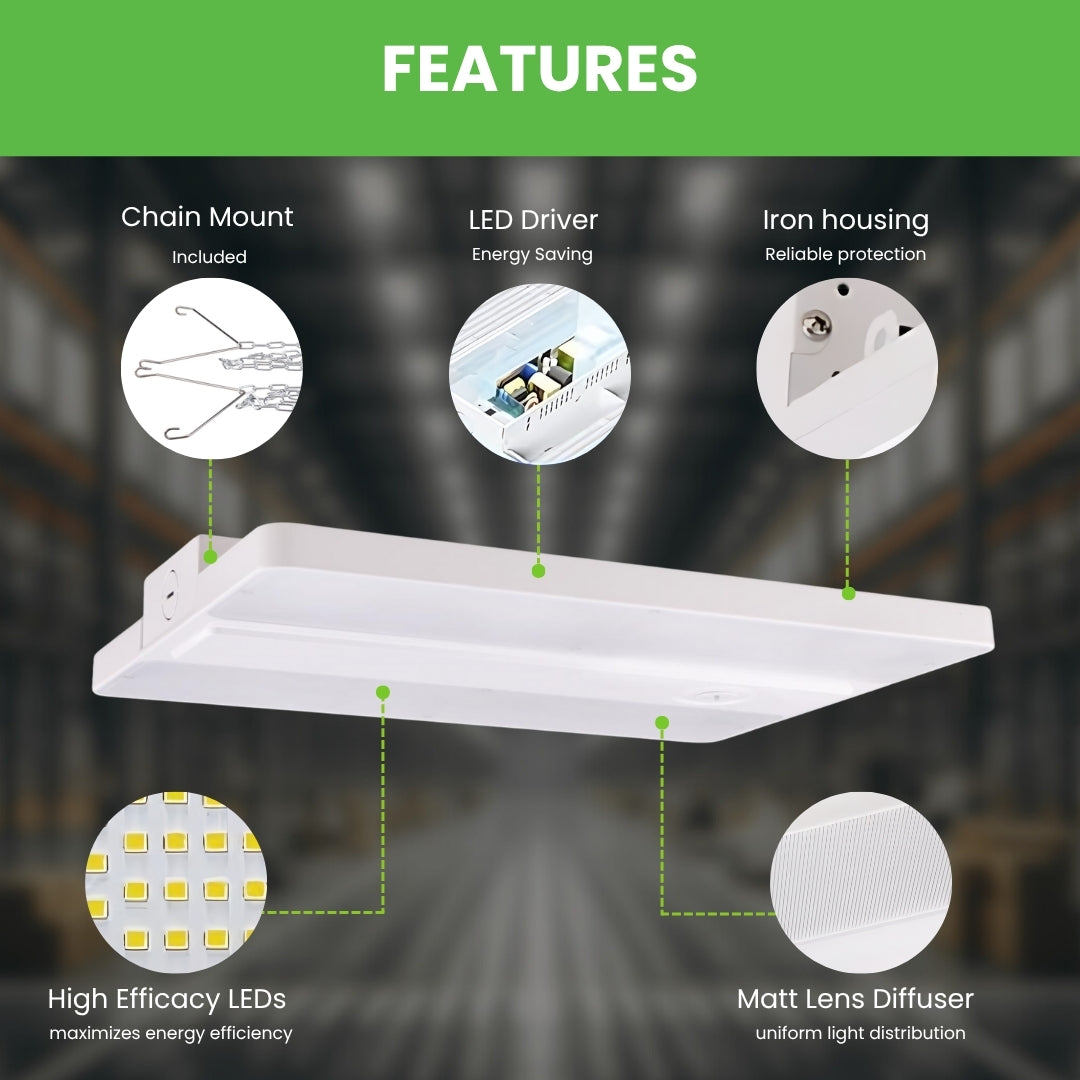LED Linear High Bay - 165W - LB1 - CCT Tunable (4000K/5000K) - UL DLC 5.1 Certified