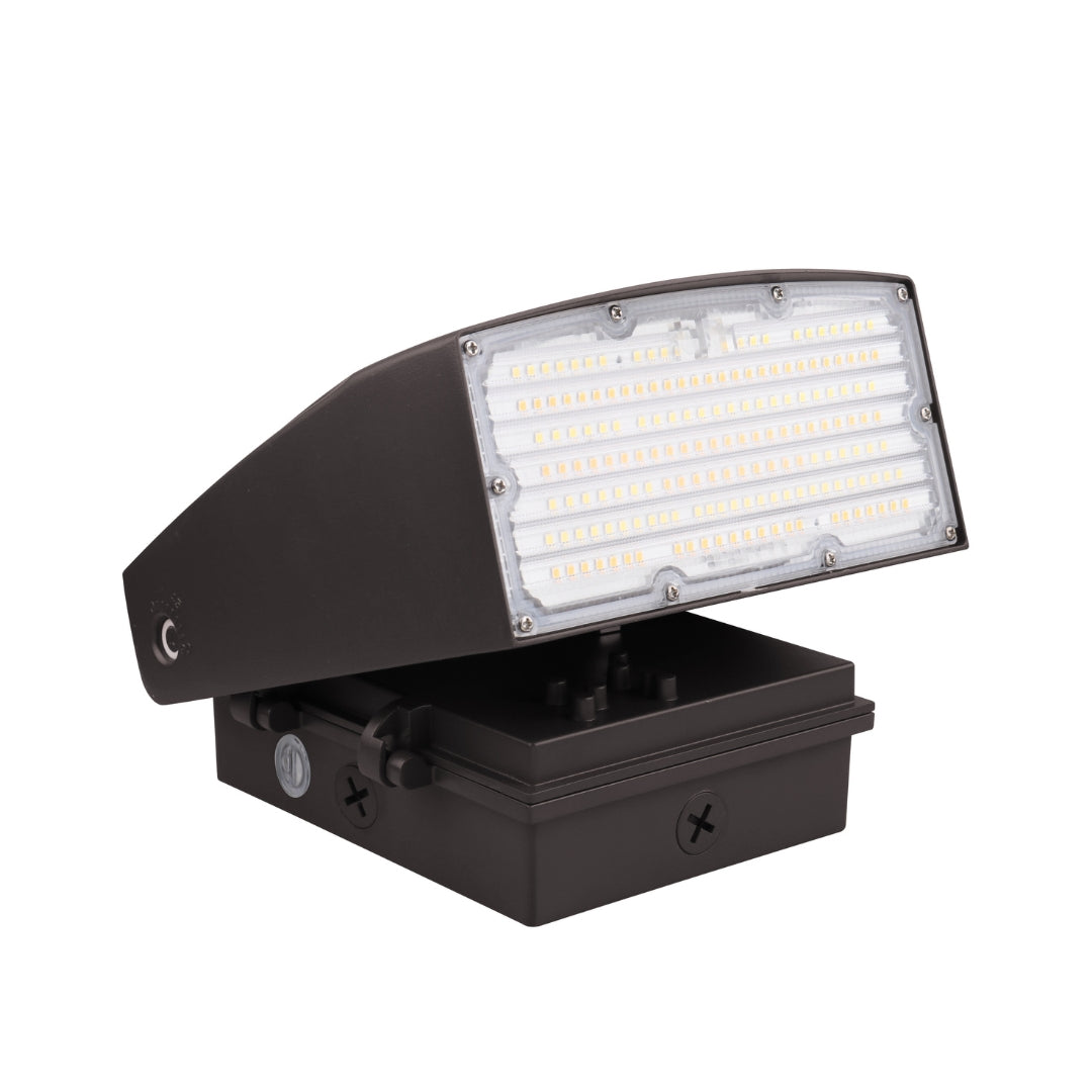 80W LED Adjustable Wall Pack Light - Full Cut Off - 147 lm/w - AWP Series - CCT Tunable - Dark Sky (UL + DLC)