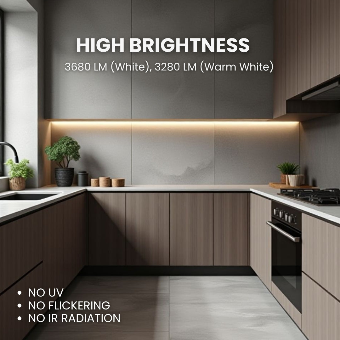 LED Under Cabinet Light - 4 Seamless Light Bar + Power Supply