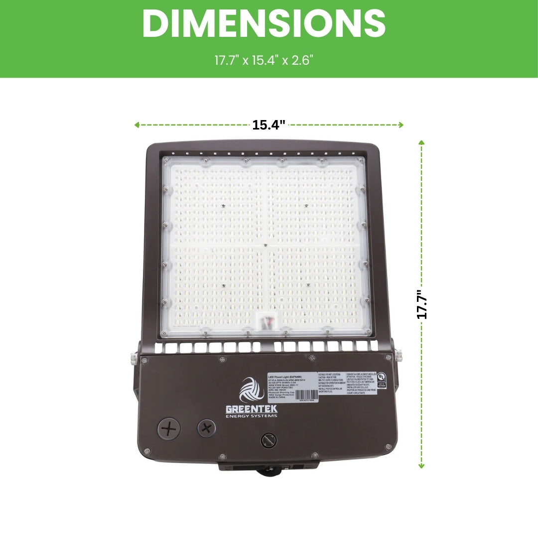 LED Flood Light – FL4 – 300W – 43500LM – Built-in DC Photocell – Flood Mount – 120-277V – DLC 5.1 Premium