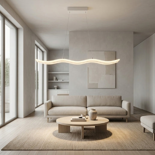 Modern Chandelier LED Light Linear Suspension Wave 40W