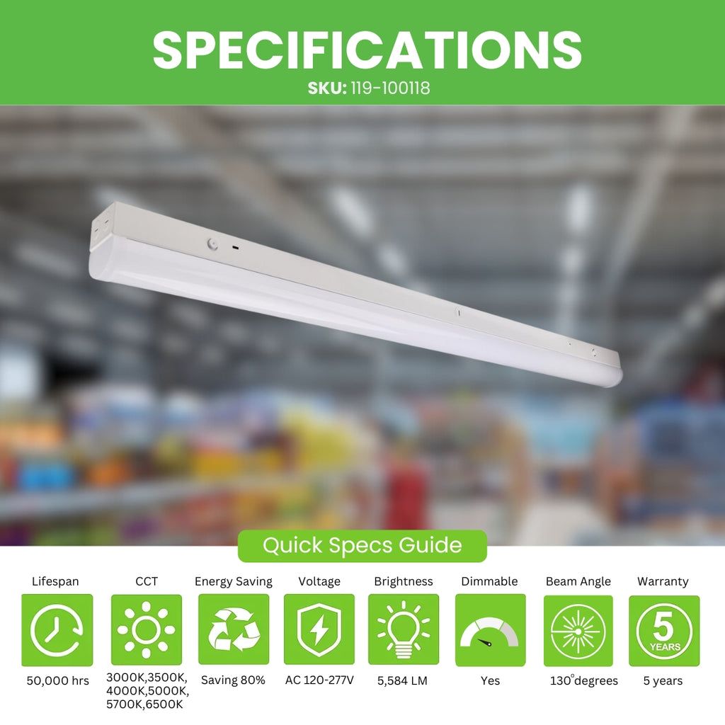 40W LED Strip Light Fixture | 4ft LED Strip Light Fixture 40W - Tunable ...