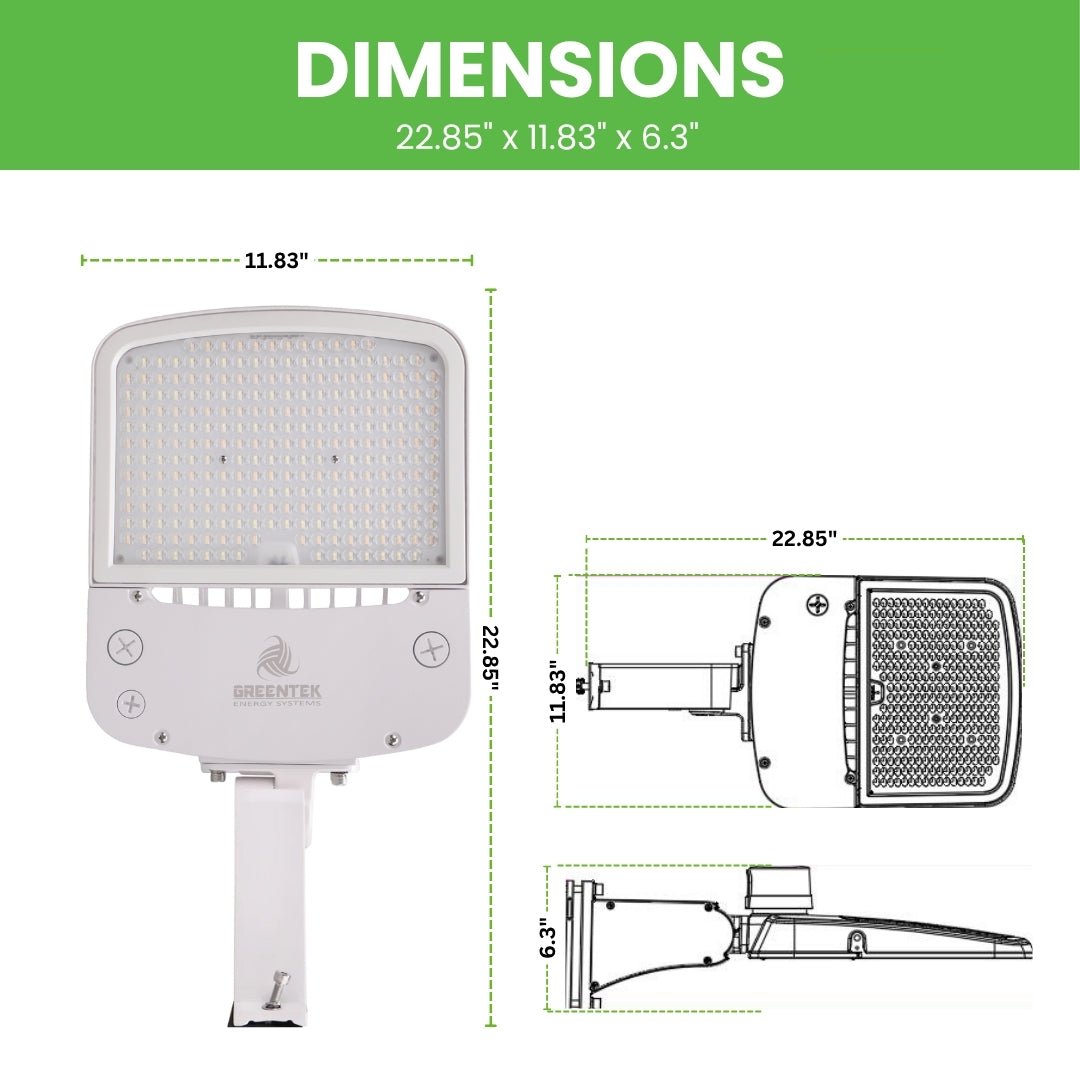 LED Street Light - 150W - 145 lm/w - Tunable CCT - Shorting Cap + 10KV Surge protection - Direct Mount - AL5 Series - White - UL+DLC 5.1