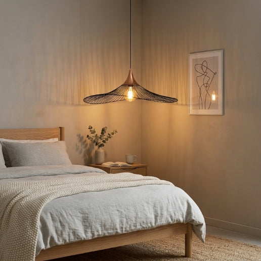 Pendant Light Wire Frame Industrial Rose Gold Copper Cage Hanging Light