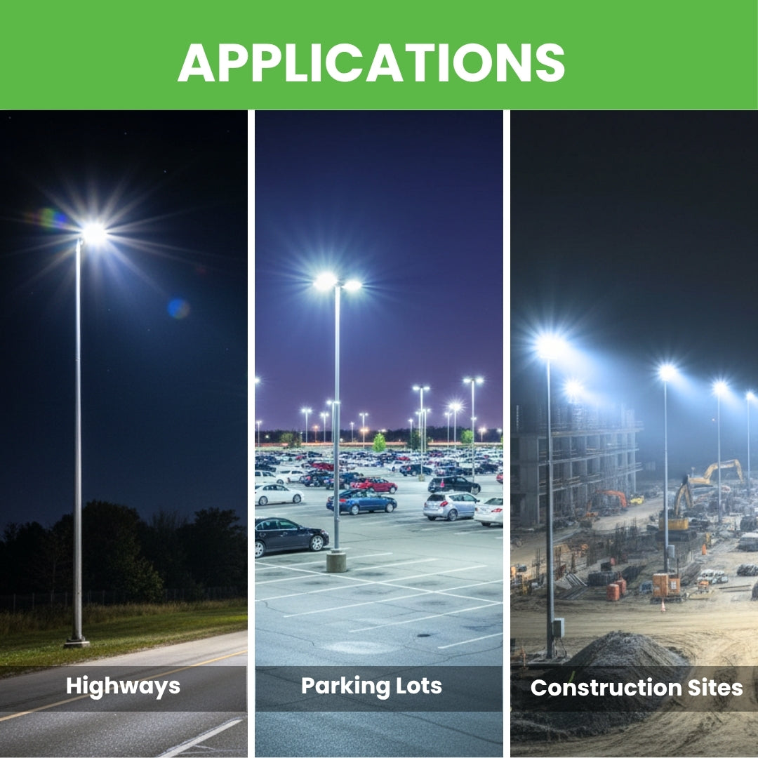 LED Flood Light - FL10 - 500W - 76000LM -  Flood Mount - Photocell Included - UL, DLC 5.1 Premium