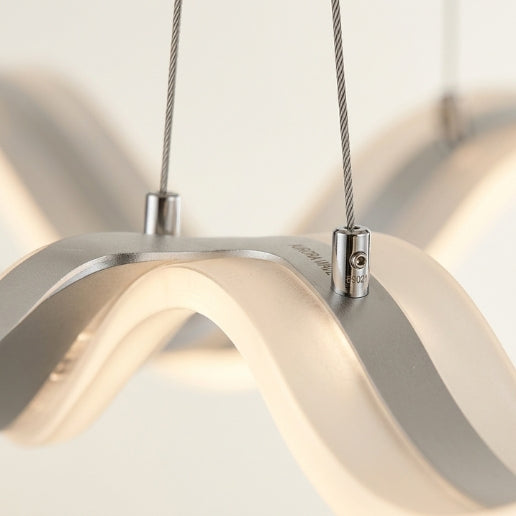 Modern Chandelier LED Light Linear Suspension Wave 40W