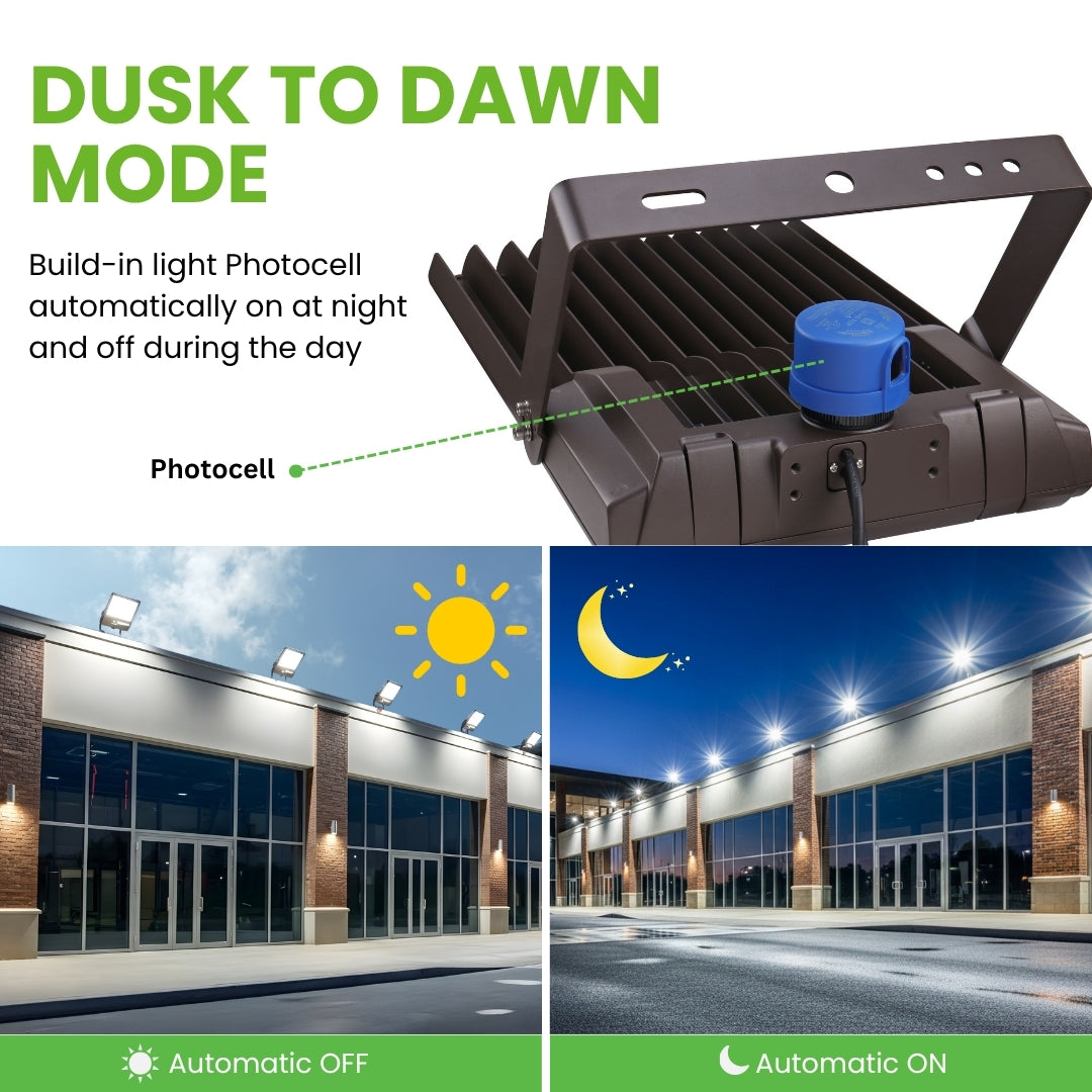 LED Flood Light - FL10 - 500W - 76000LM -  Flood Mount - Photocell Included - UL, DLC 5.1 Premium