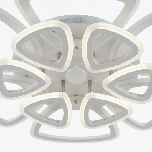 Modern Acrylic 12-Head LED Ceiling Light Fixture – 108W Flush Mount Contemporary Ceiling Chandelier with Integrated LED Chips – White