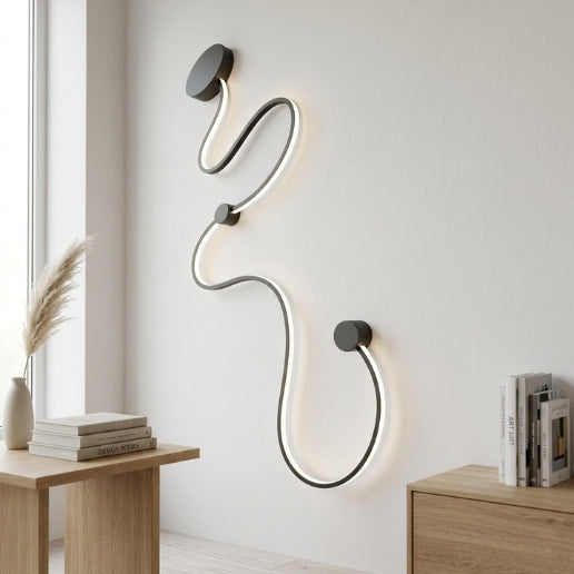 Modern LED Snake Wall Lamp 40W Black Aluminum Silicone Wall Light Fixture