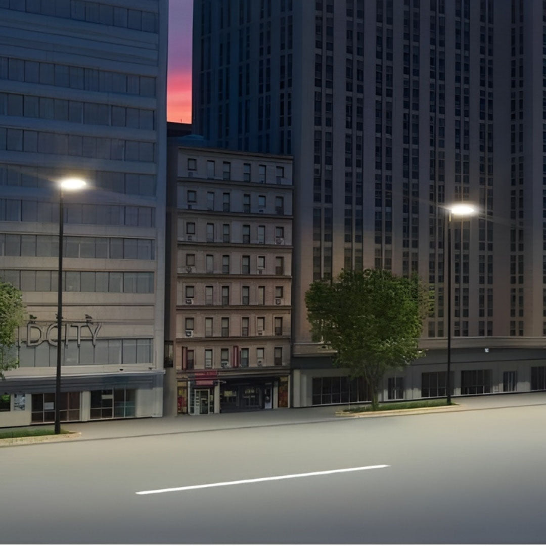 LED Solar Street and Pathway Light with Solar Panel and Remote Control - 40W - 6,400 Lumens - PIR Sensor Included - 4 Pack