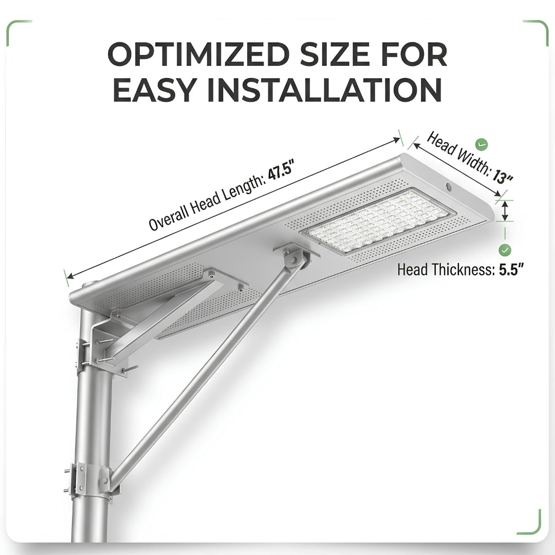 40W All-in-One Solar Street Light with PIR Motion Sensor | 4000-4300 Lumens