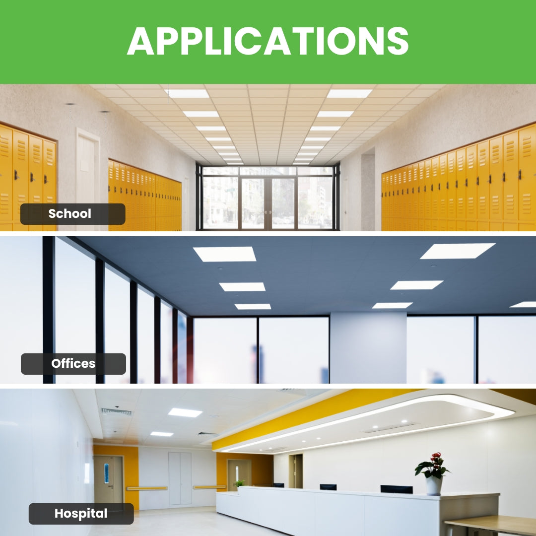LED Panel Light - 2' x 2' - Tunable Wattages (40/35/30/25/20W) & 5 CCT - Pack of 2 - LED Backlit Panel -  131lm/w - (UL) - Dimmable