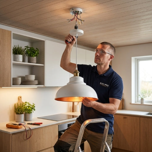 Elegant Brushed White Iron Pendant Light – Modern E26 Ceiling Hanging Fixture