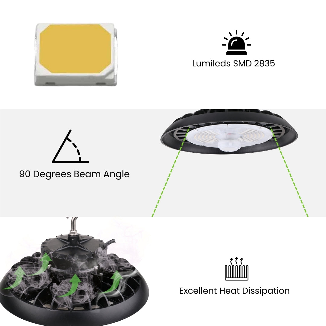 LED High Bay - 240W - 39,120 Lumens - PIR Sensor - UHBR - Hook Mount - UL+DLC5.1