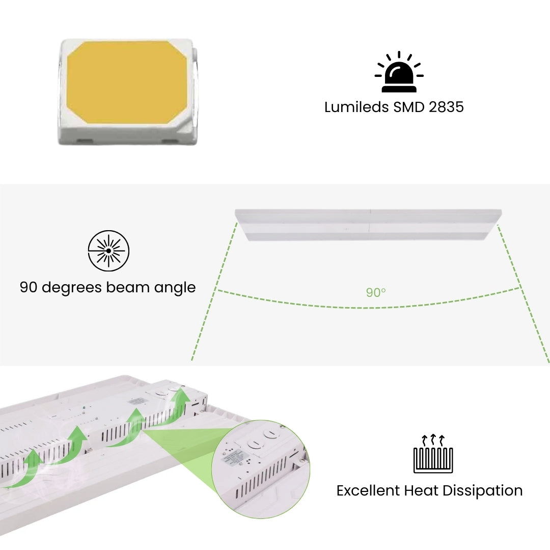 LED Linear High Bay - 500W - LB2 - Frosted Lens - 4ft - Chain Mount - (UL+DLC)