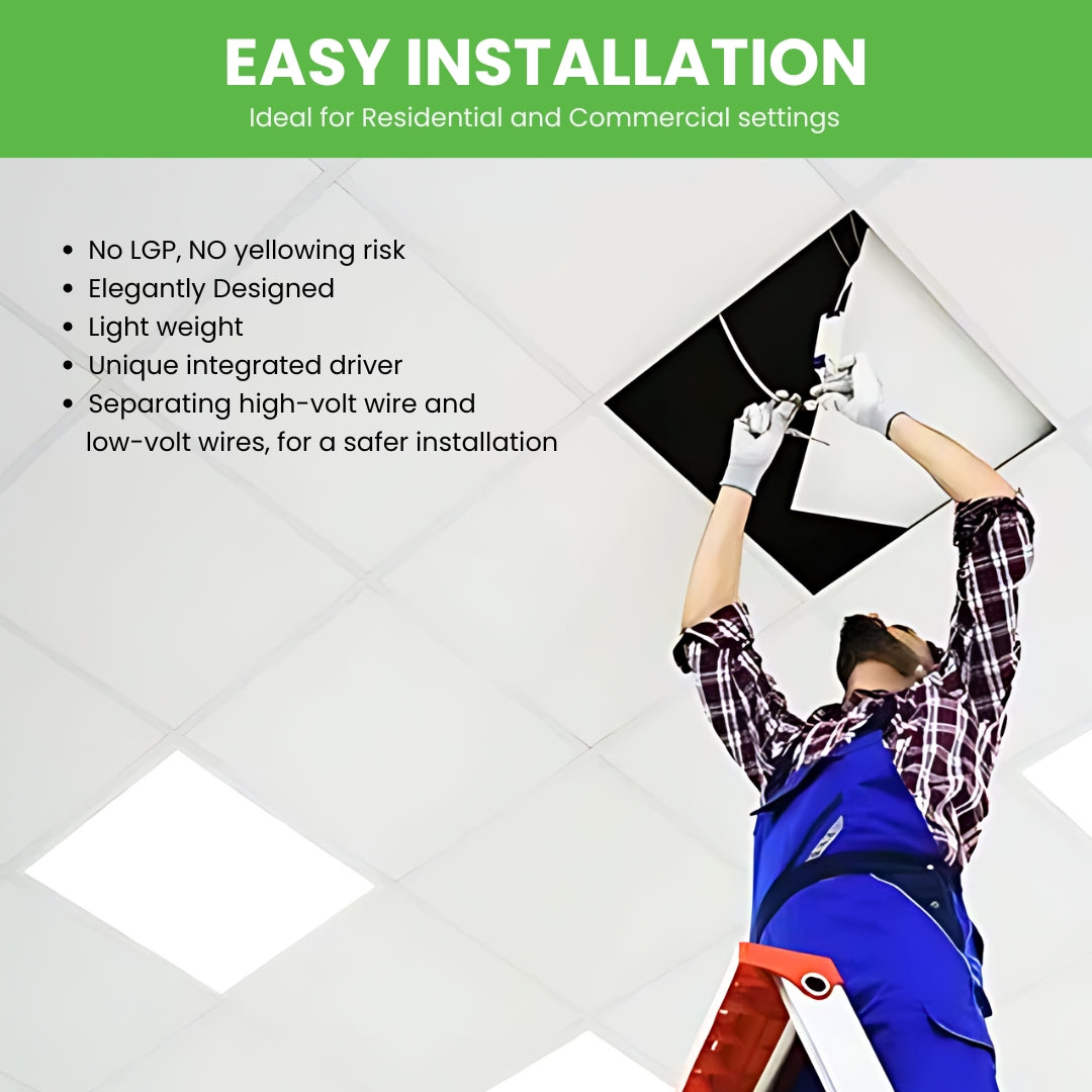 LED Panel Light - 2' x 2' - Tunable Wattages (40/35/30/25/20W) & 5 CCT - Pack of 2 - LED Backlit Panel -  131lm/w - (UL) - Dimmable