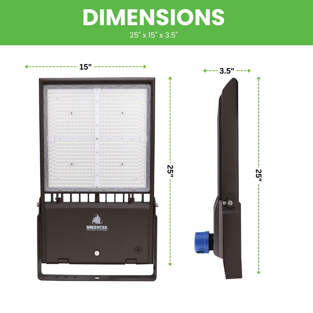 LED Flood Light - FL10 - 500W - 76000LM -  Flood Mount - Photocell Included - UL, DLC 5.1 Premium