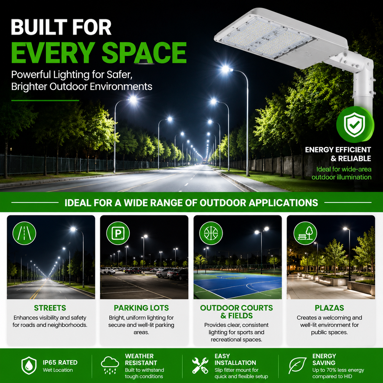 200W LED Street Light with Slip Fitter Mount & Shorting Cap – UL Listed Outdoor Area Light 5700K
