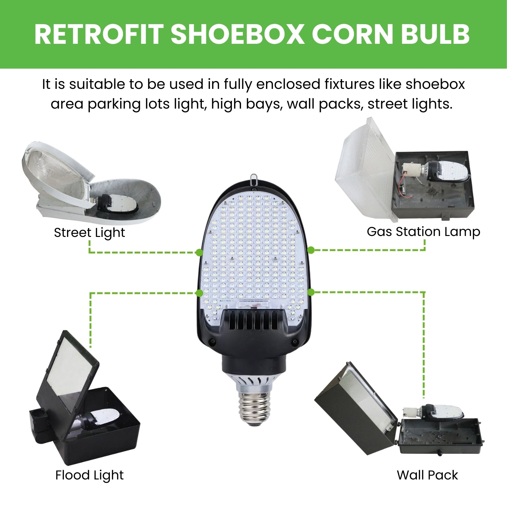 27W LED Corn Bulb - 180 Degree - Directional Corn Bulb-E39 - (UL+DLC) - 5 Year Warranty