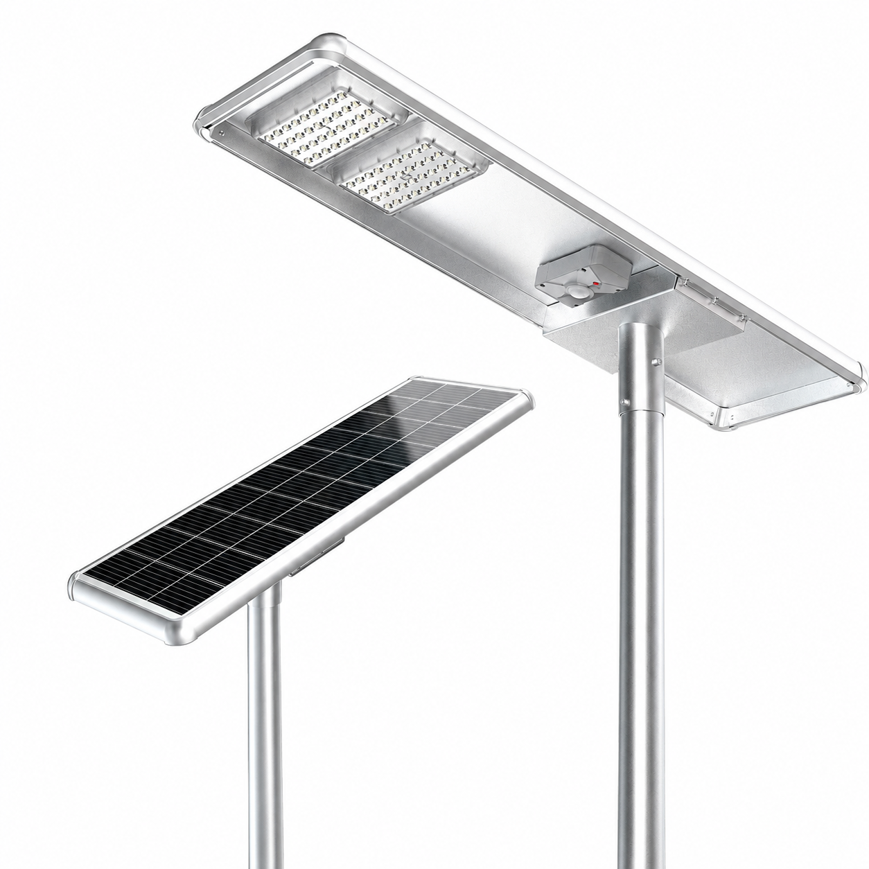 80W Raptor Solar LED Street Light -9600 Lumens - 5700K IP65 Waterproof with Li-ion Battery