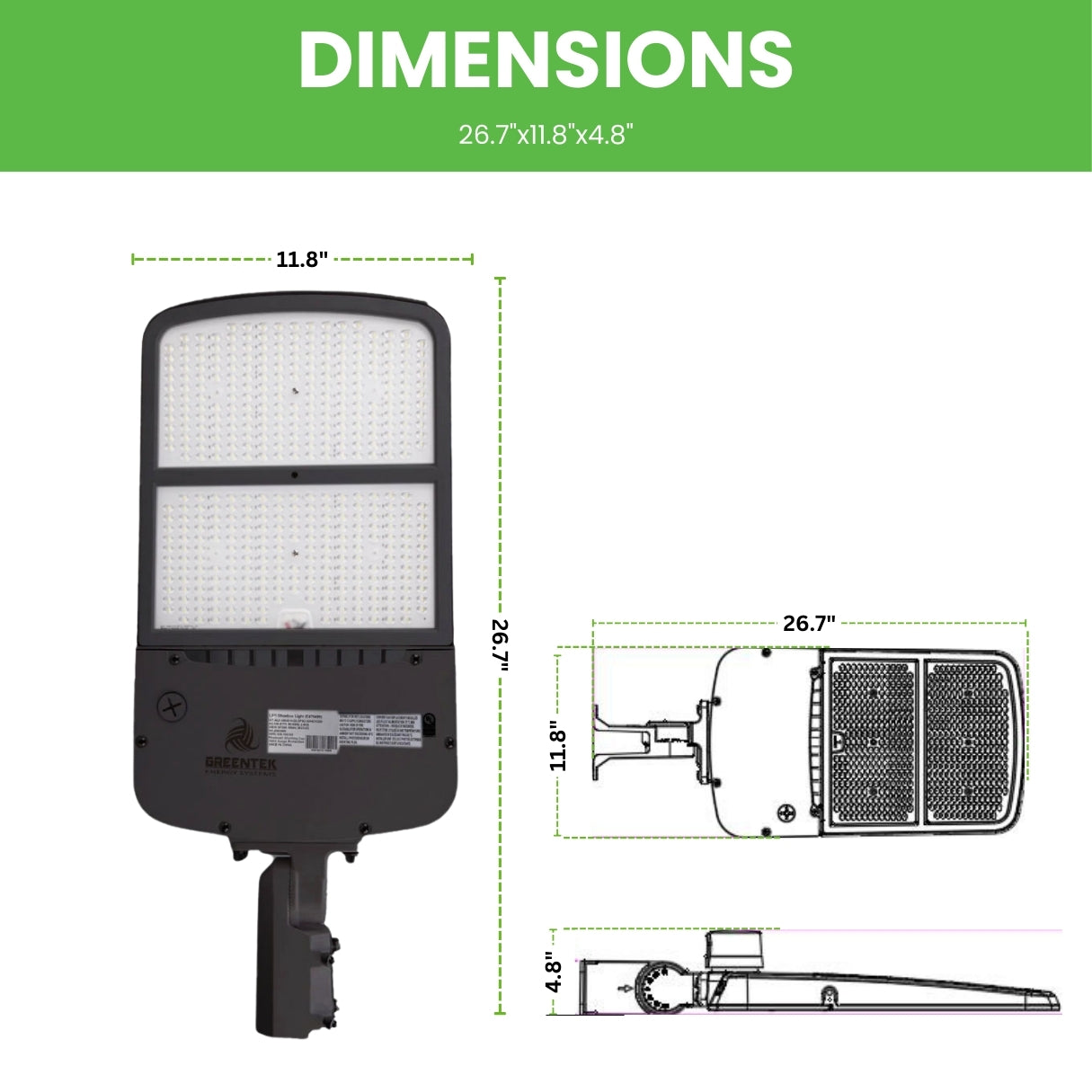 LED Street Light - 300W - 40,463 Lumens - Shorting Cap - Slip Fitter Mount - AL5 Series - High Voltage -UL+DLC 5.1