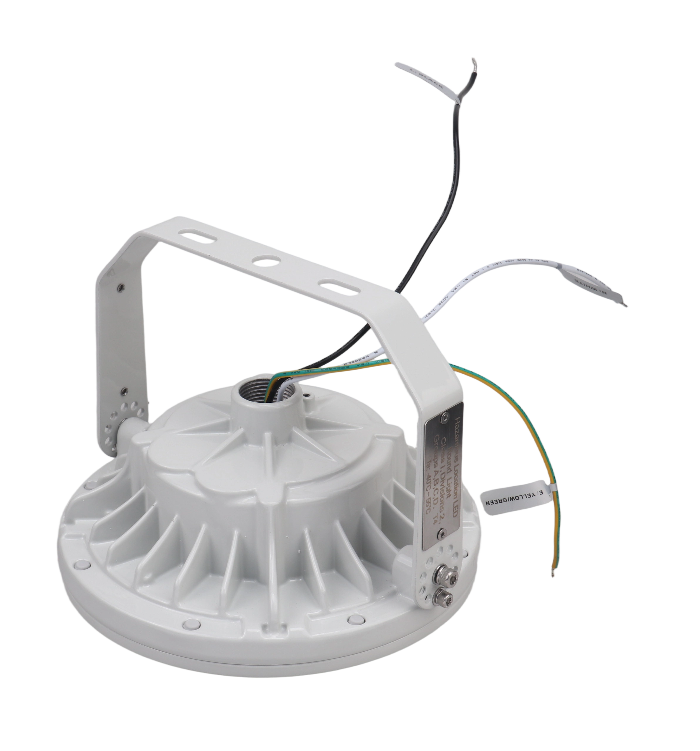 60W LED Explosion Proof Light – 5000K – AC100-277V – Clear Striped Glass Globe – Industrial Hazardous Location Fixture