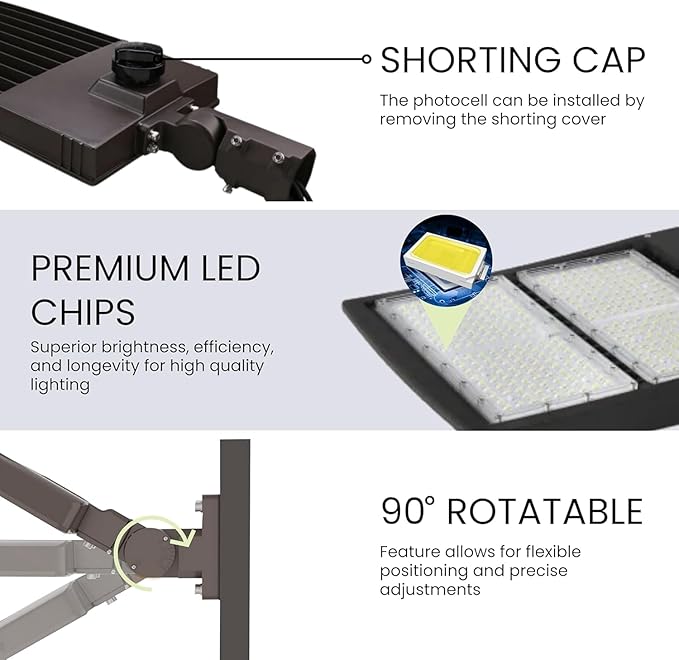 LED Street Light - 240W - 140 LM/W - Shorting Cap - Slip Fitter Mount - G07 Series - UL Listed - 4000K