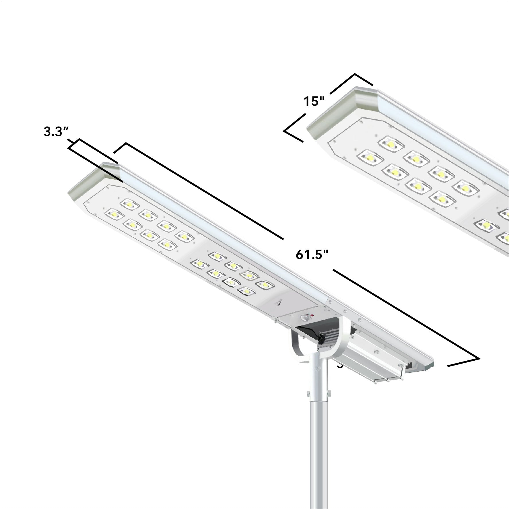 100W Solar LED Street Light 4000K – 10,000 Lumens All-in-One Outdoor Area & Pathway Light, IP65 Waterproof