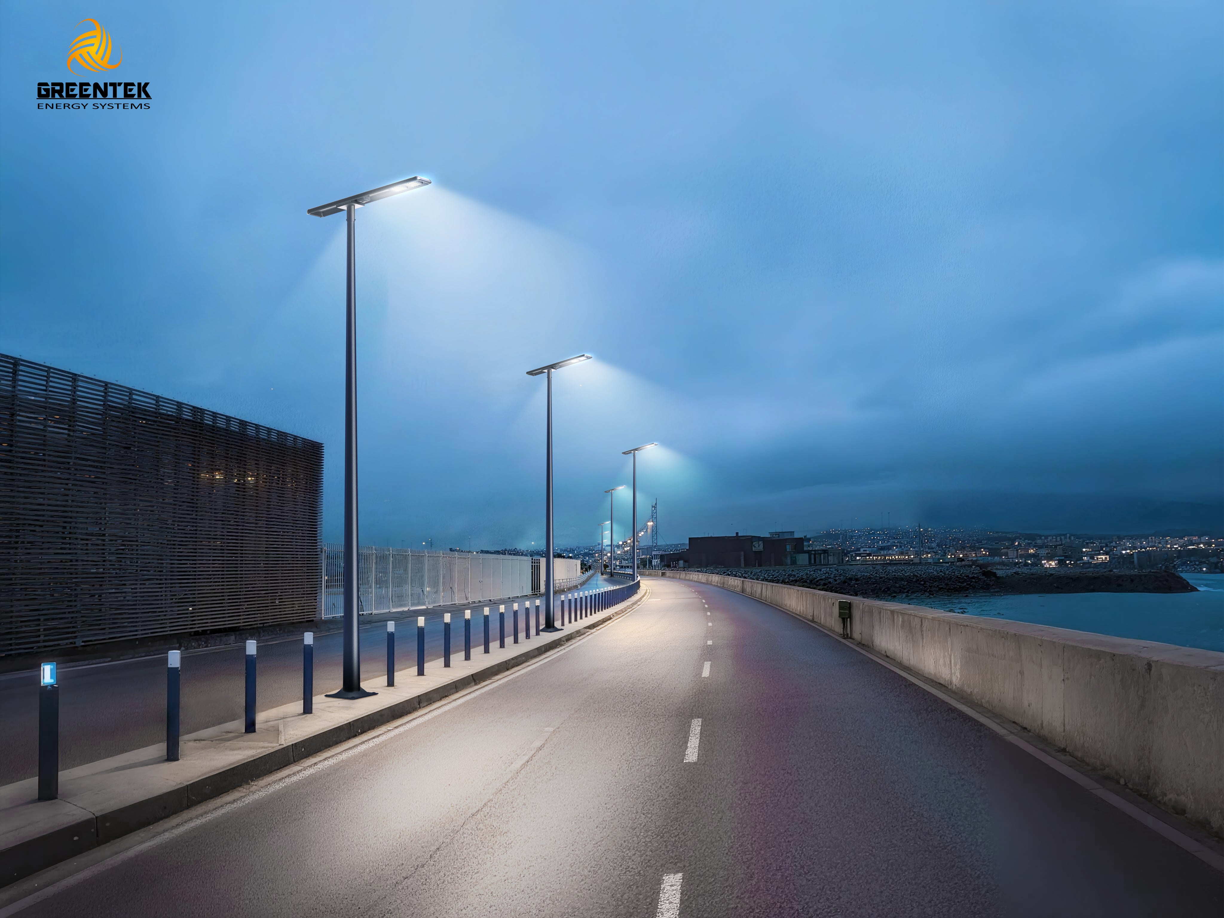 80W Raptor Solar LED Street Light -9600 Lumens - 5700K IP65 Waterproof with Li-ion Battery