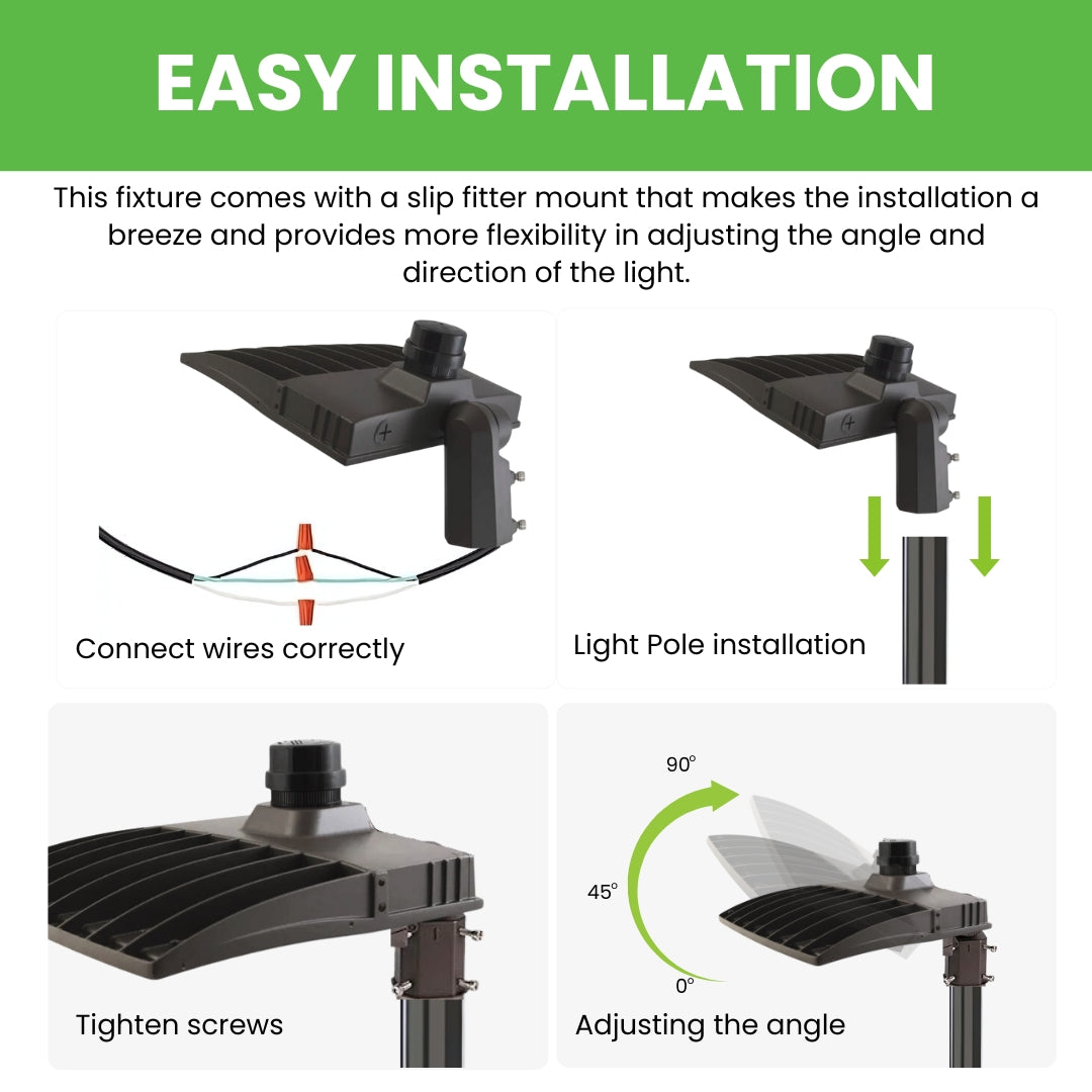 LED Street Light - 100W - 163 LM/W - 16,300 Lumens - Shorting Cap - Slip Fitter Mount - AL4 Series - UL+DLC 5.1