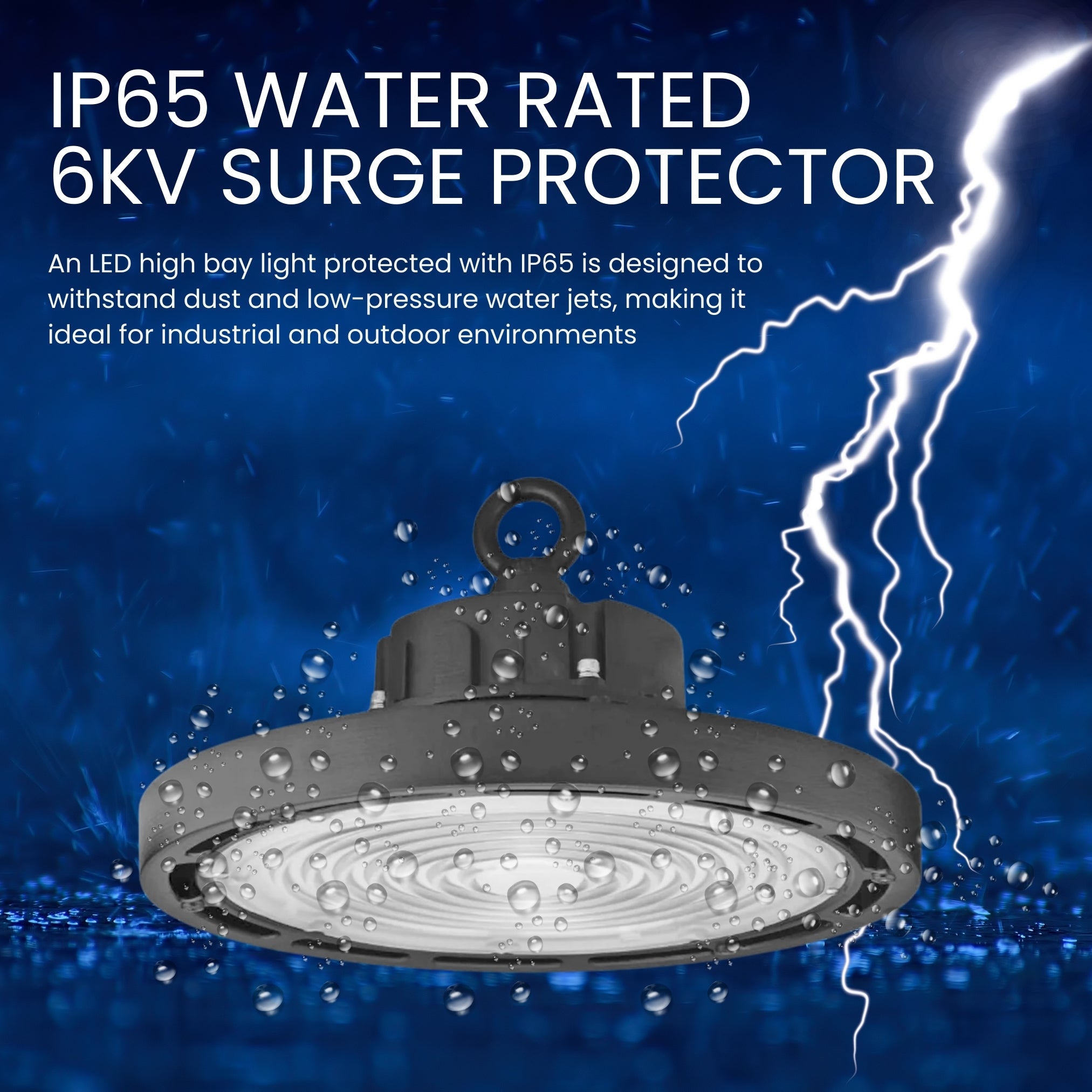 LED High Bay UFO - 100W - 14,100 Lumens - HB8 - Hook Mount - 6kV Surge Protector - UFO Series - UL+DLC5.1