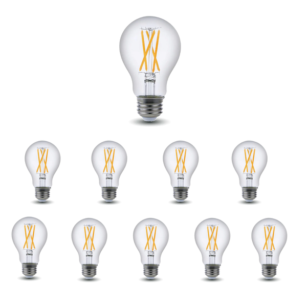 Satco 8W Green LED Bulb – A19 Medium E26 Base – Dimmable, 60W Equivalent, Damp Rated