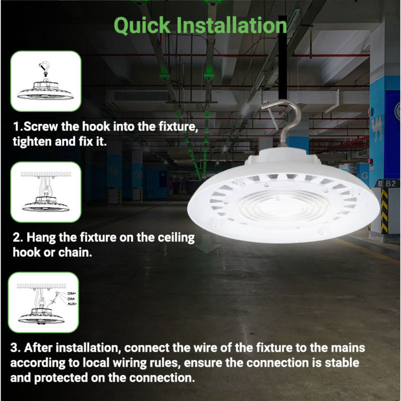 Installation guide for UFO Round LED Light 200W Greenlight Depot