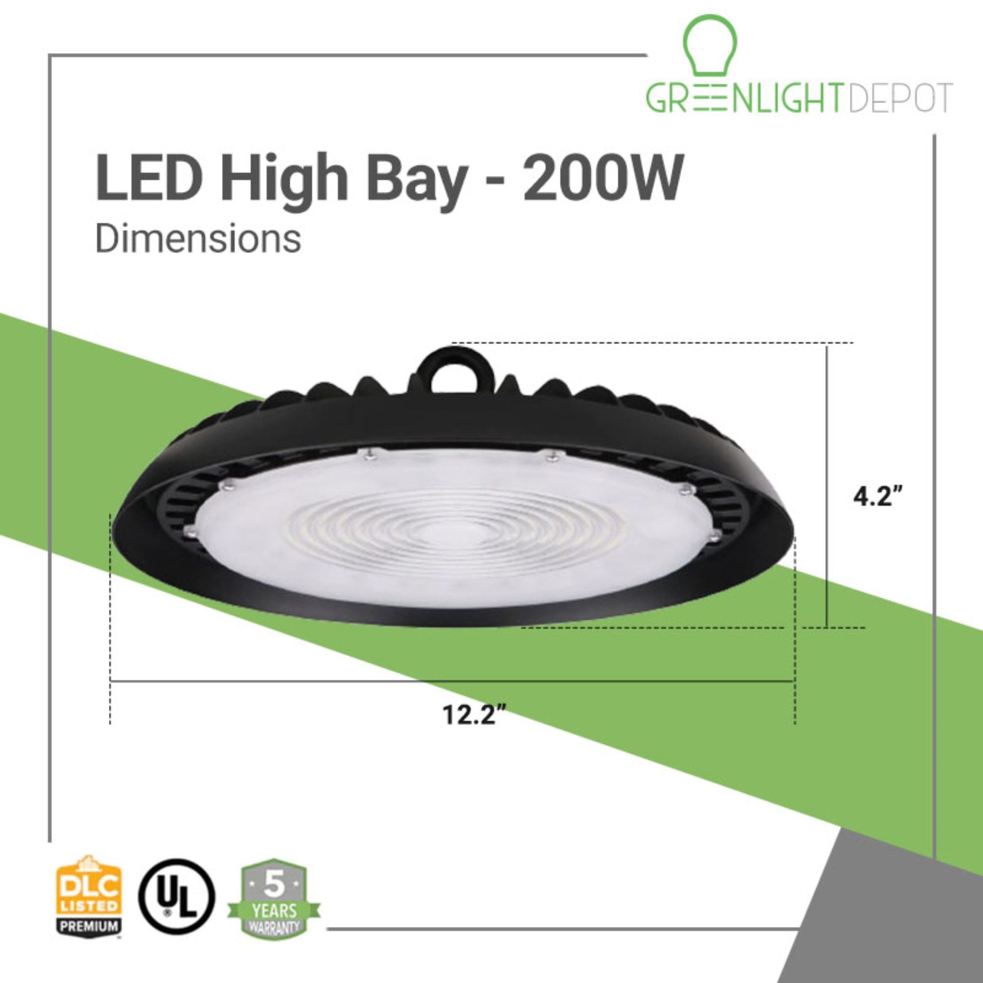 size of the ufo high bay led light