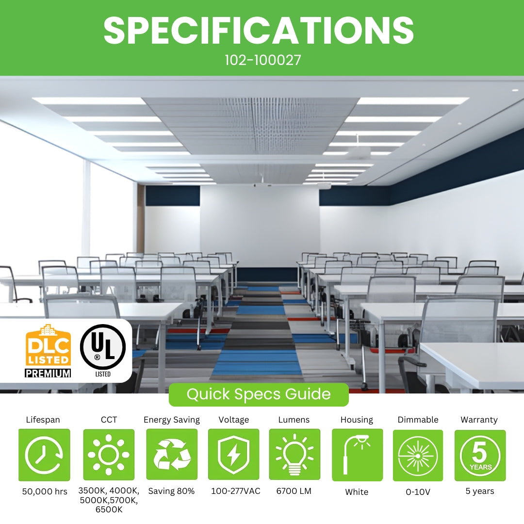 LED Panel Light (50W/40W/30W/25W/20W) & 5 CCT - Pack of 2 - LED Backlit Panel -  134 lm/w - Dimmable - UL + DLC 5.1 Premium