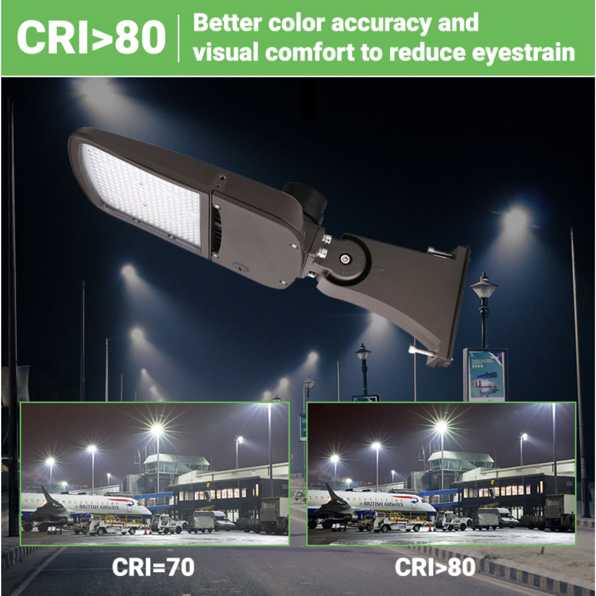 LED Street Light - 150W - 145 lm/w - Tunable CCT - Shorting Cap + 10KV Surge protection - Direct Mount - AL5 Series - UL+DLC 5.1